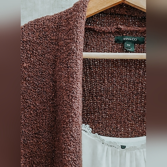 Long sleeve maroon knitted vest - Picture 4 of 4